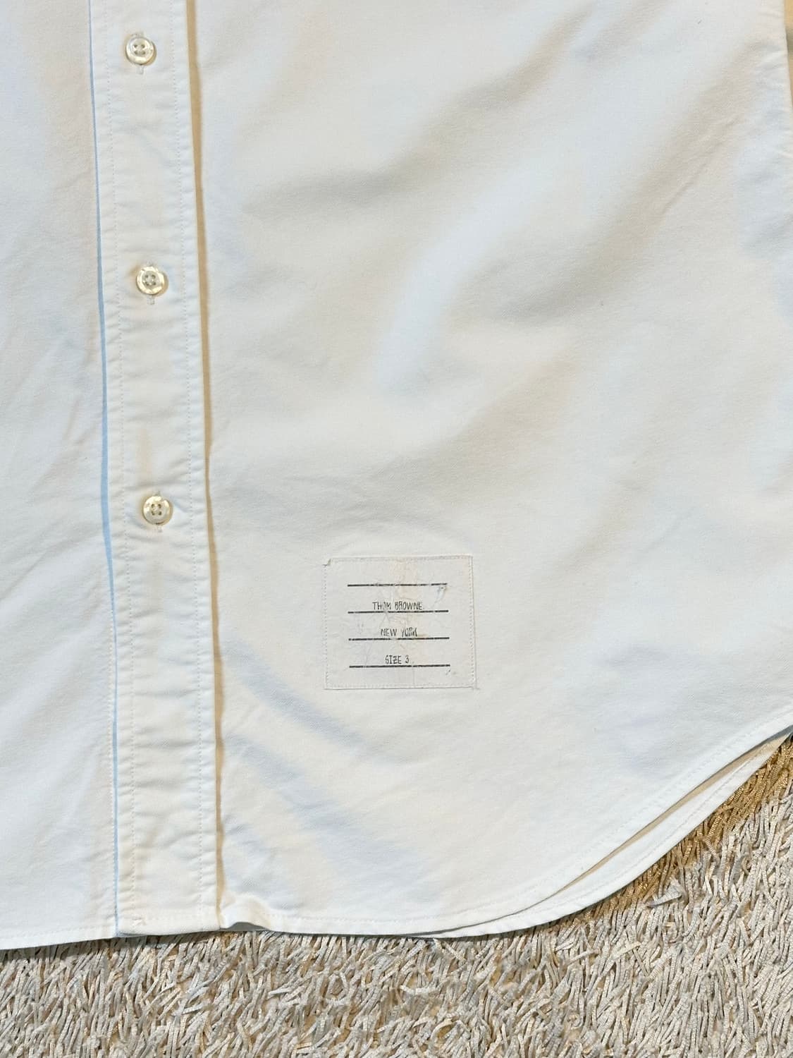 희귀) 톰브라운 스키 자수 코튼 셔츠 화이트 상품이미지3