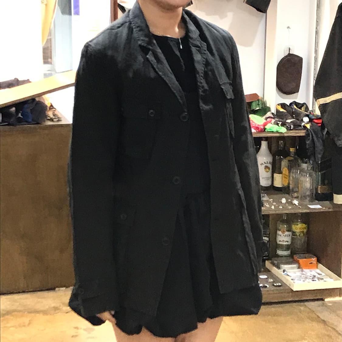 일본 빈티지 4포켓 린넨 헌팅 자켓 블레이저 여성 66 사이즈 상품이미지6