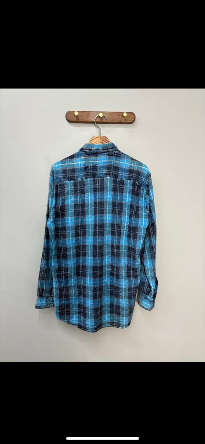 빈티지 블루 체크 무늬 플란넬 셔츠 H1460 상품이미지4