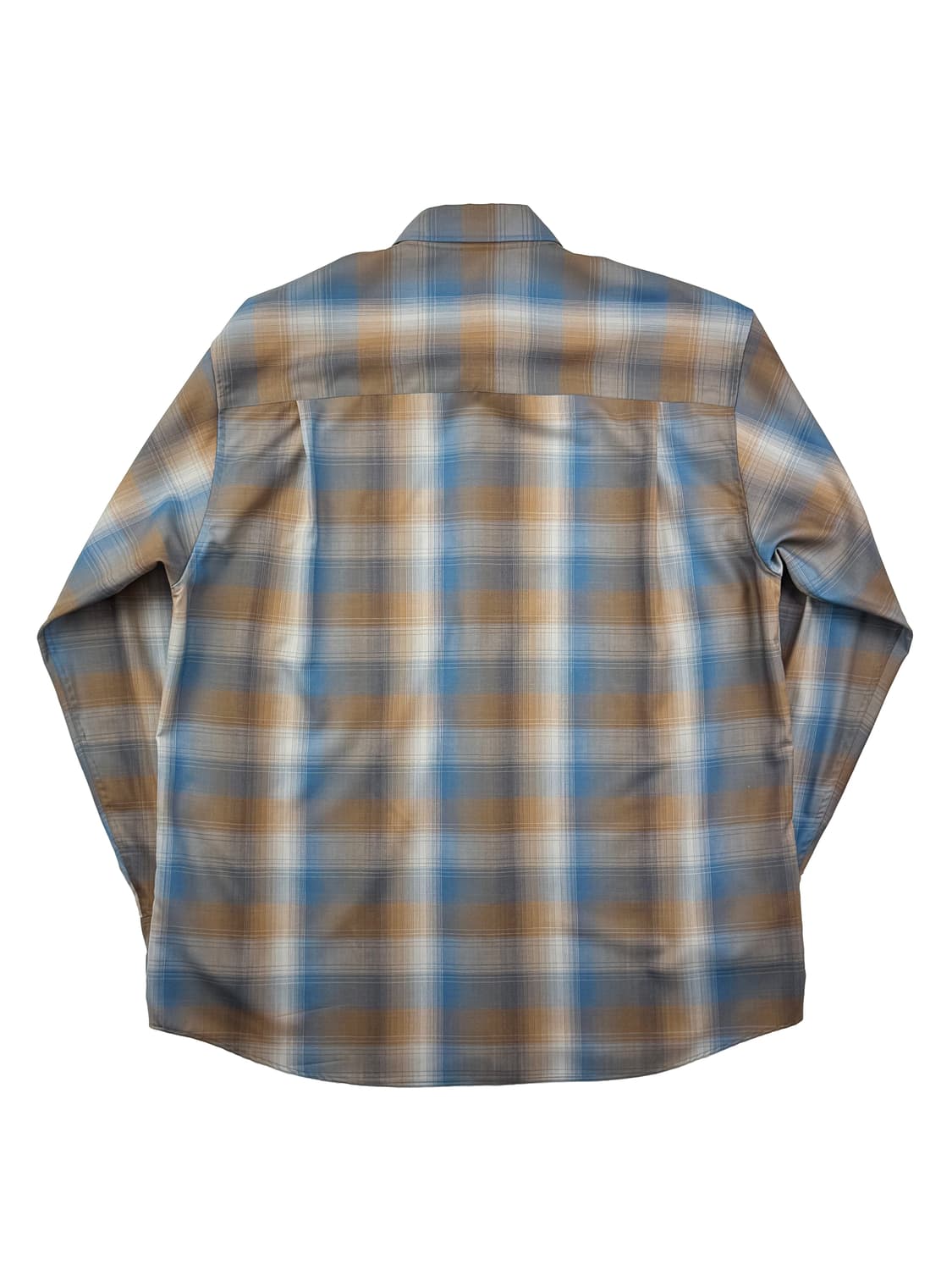 오라리 슈퍼 라이트 울 체크 셔츠 블루 브라운 체크 상품이미지2