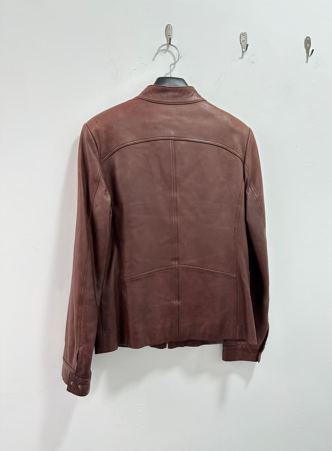 Red brown pocket lambskin jacket 상품이미지10