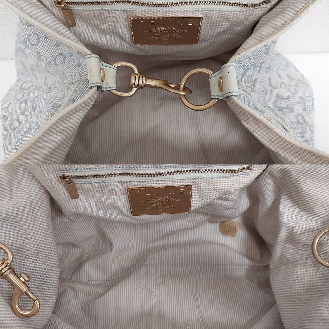 셀린느 트리오페 스카이블루 캔버스 숄더백 (정품) 상품이미지8