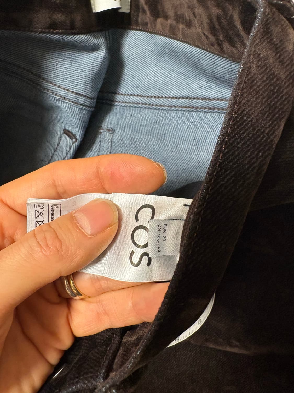 COS 코스 브라운 벨벳 와이드 스트레이트 팬츠 30인치 상품이미지2