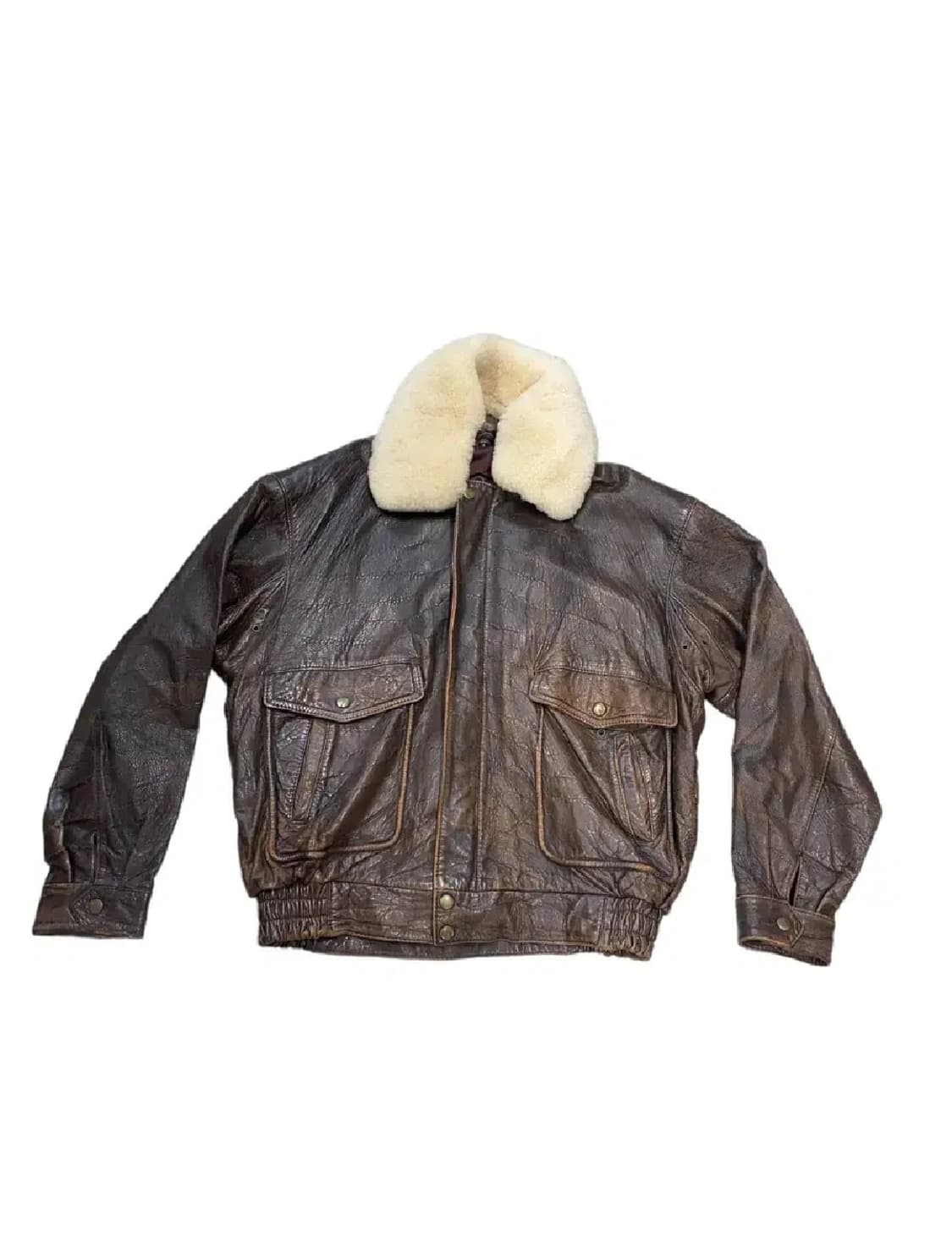 (JPN) 양가죽 빈티지 봄버 가죽자켓 상품이미지1