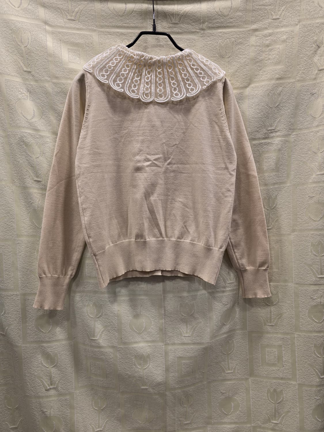 지고트 JIGOTT 레이스 카라 가디건 겸 니트티 S 상품이미지5