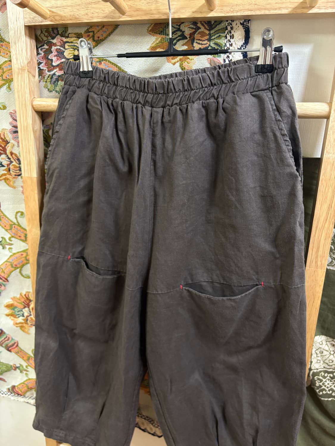 히피 에스닉 린넨 9부 벌룬 팬츠 상품이미지2