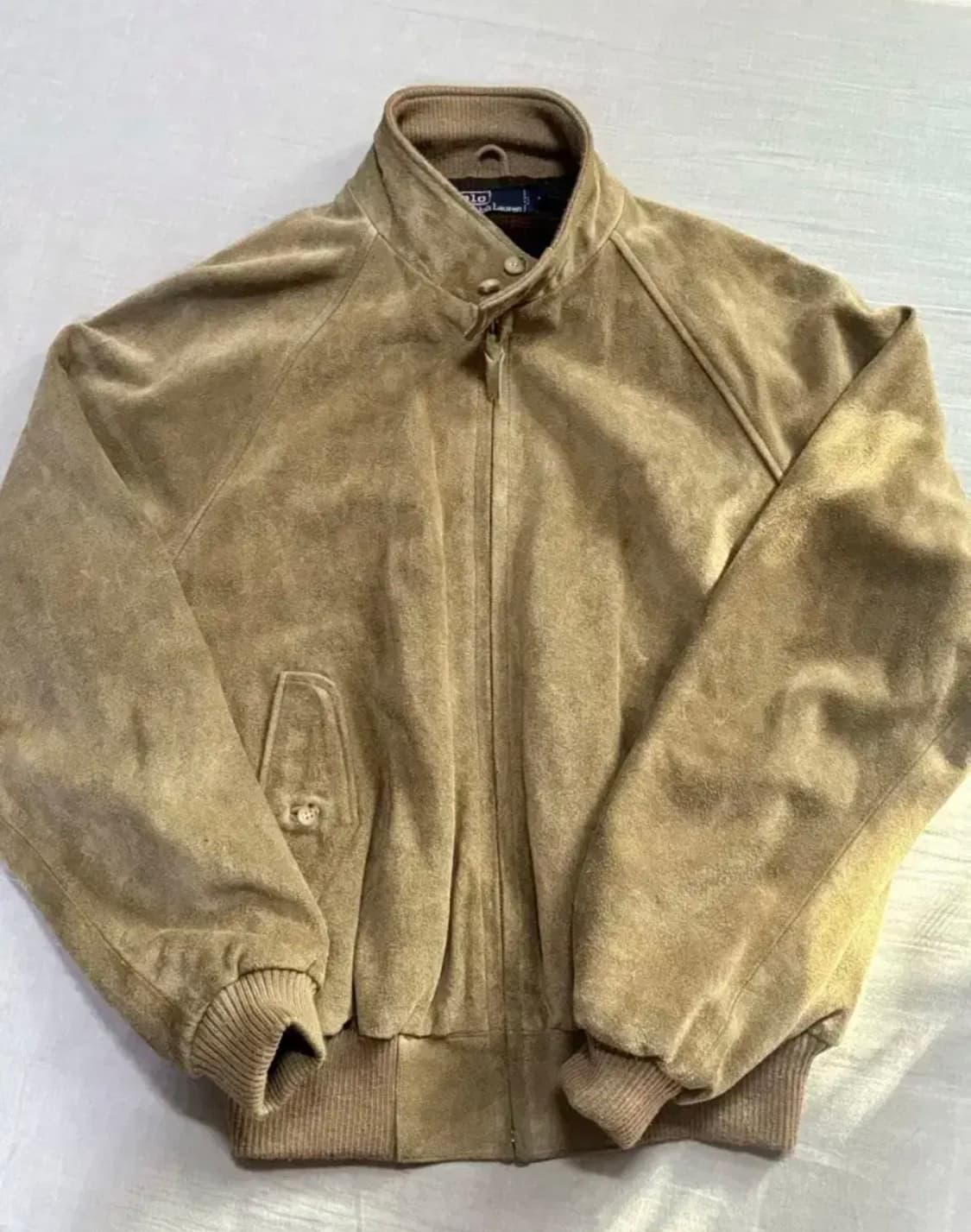 90s 폴로 스웨이드 헤링턴 자켓 L 베이지 상품이미지3