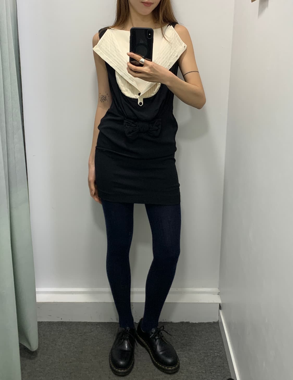 모스키노 턱시도 실크 블랙 원피스 상품이미지6