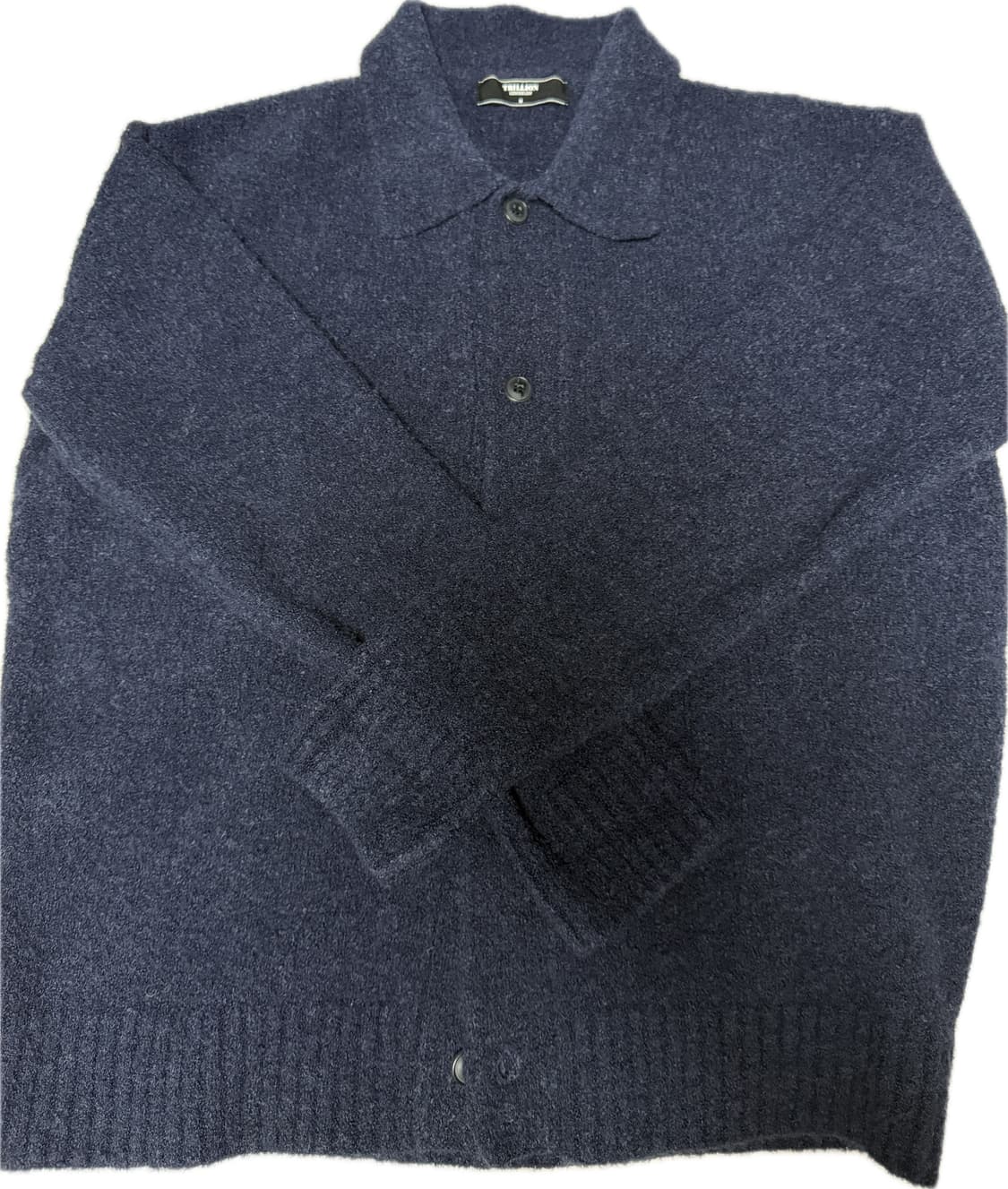 M) 트릴리온 울 부클 카라 가디건 네이비 상품이미지3