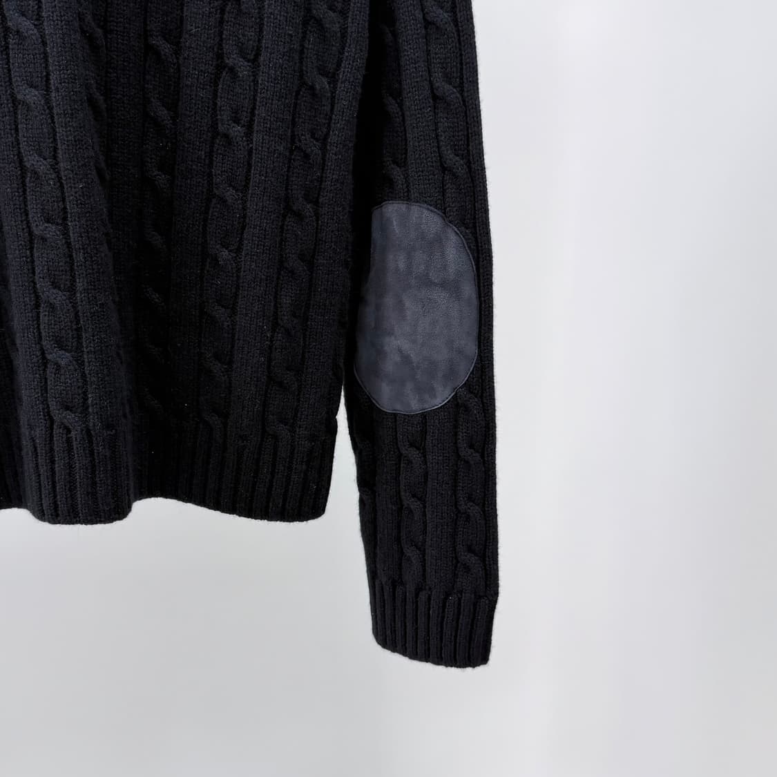 [S+급/M] 셀린느 트리오페 캐시미어 케이블 니트 가디건 블랙 상품이미지7