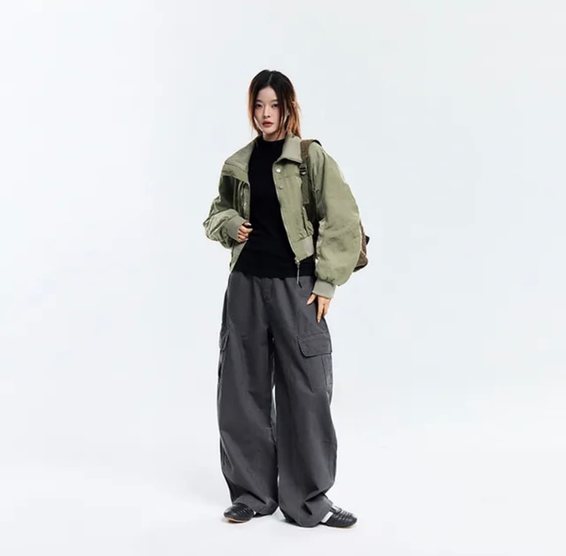 오사와 와일드 밴딩 숏 봄버 자켓 카키 상품이미지1