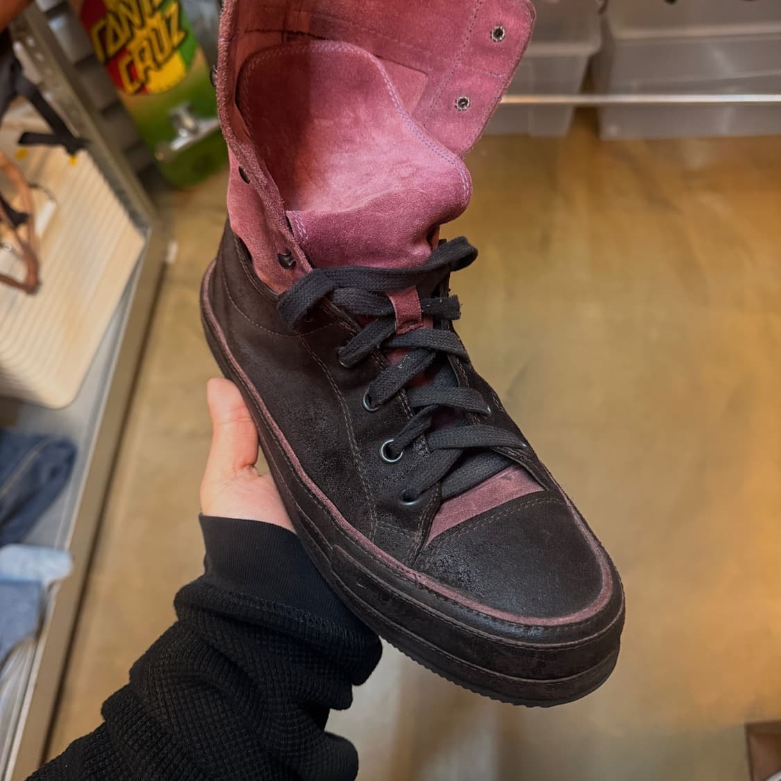 07SS 앤 드뮐미스터 퍼플 스웨이드 레더 스니커트 부츠 270 275 상품이미지5