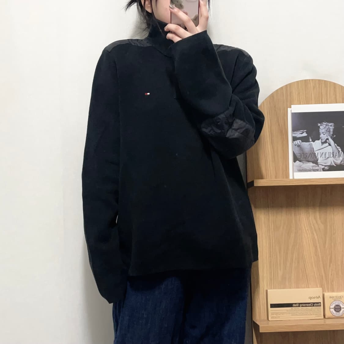 [정품] 타미 블랙 니트 반집업 [ M ] 상품이미지2