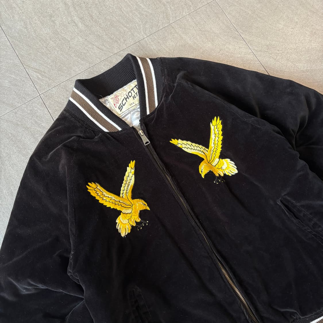 쇼트 NYC 수베니어 벨벳 스카잔 자켓 상품이미지2