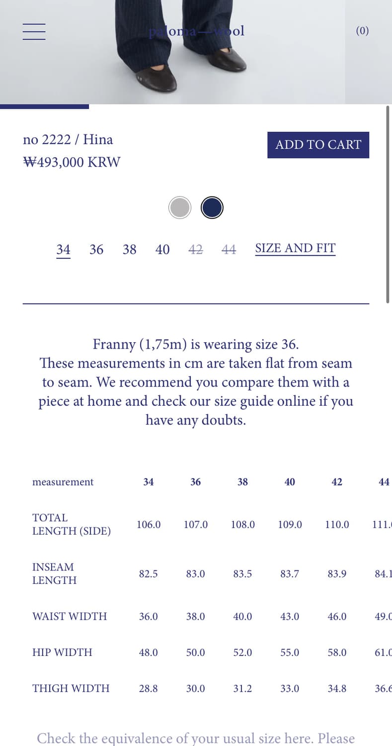 (36,38,40) 팔로마울 Hina 울 스트라이프 슬랙스 상품이미지6