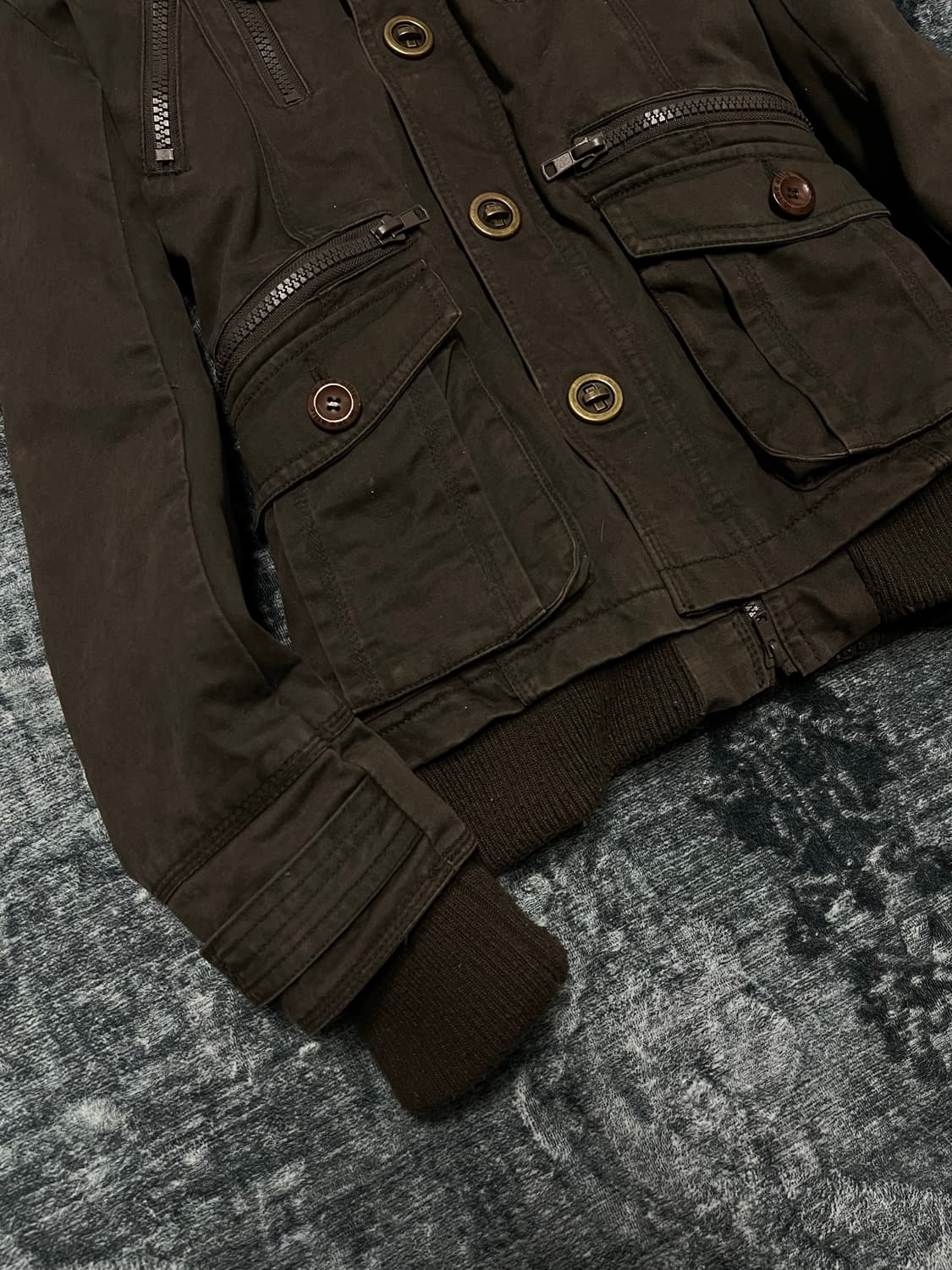 In the attic y2k military fur hood jacke 상품이미지4