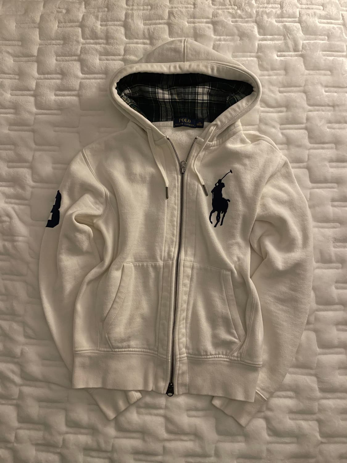 폴로 랄프로렌 빅포니 체크 후드집업 화이트 #3 상품이미지1