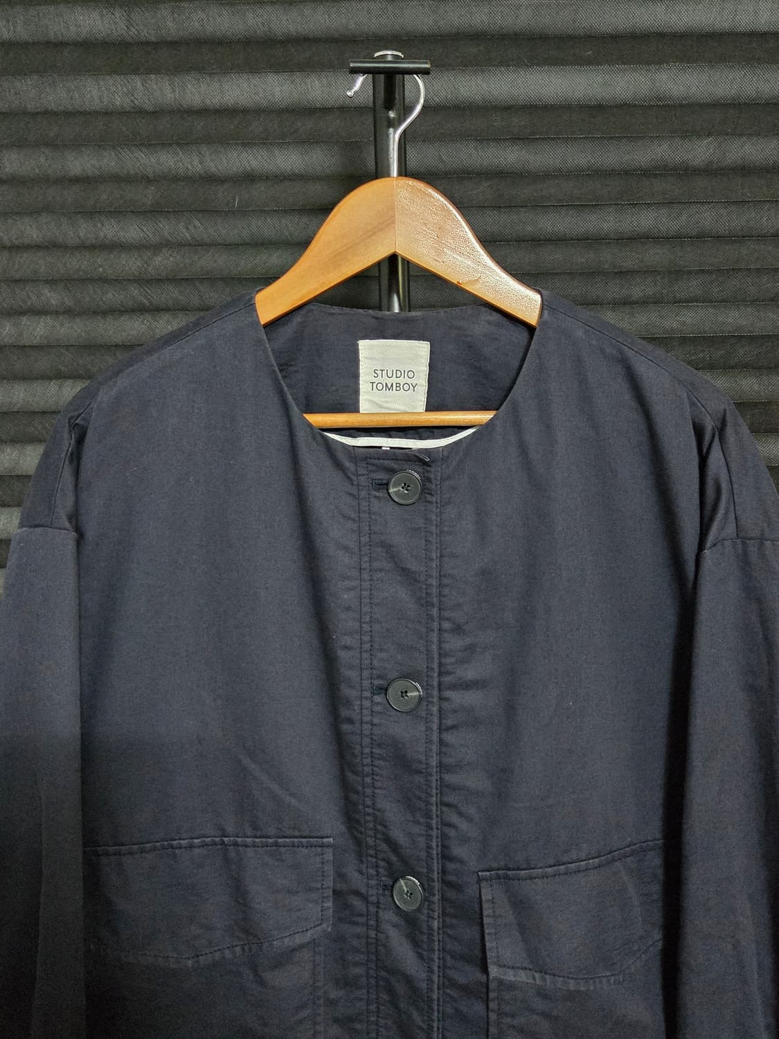 [스튜디오 톰보이] 코튼 나일론 라운드넥 오버핏 자켓 | 00176 상품이미지2