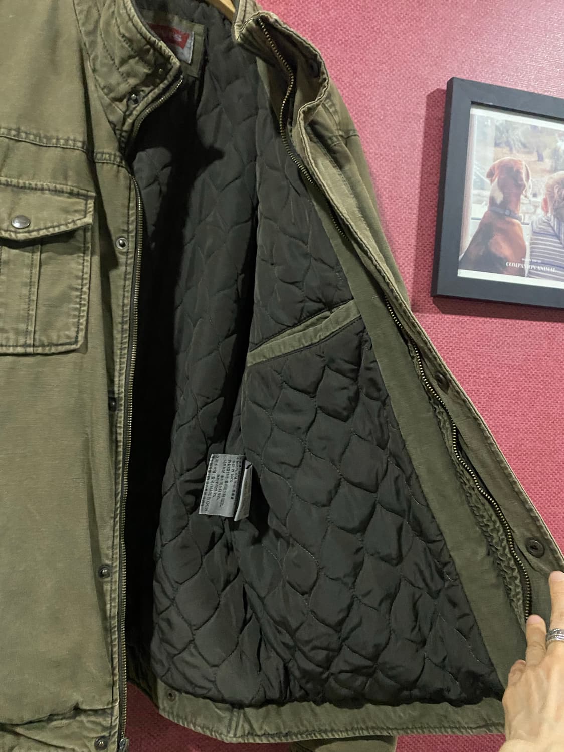 리바이스 올리브 카키 남성 퀼팅 자켓XL 상품이미지5