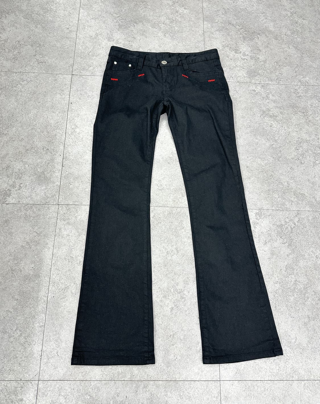 Vintage red point black flare cut pants 상품이미지3