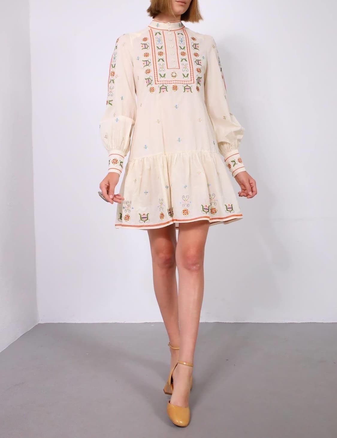 (정품/새상품) ALEMAIS 알레메 여성 자수 디테일 미디 드레스 상품이미지7