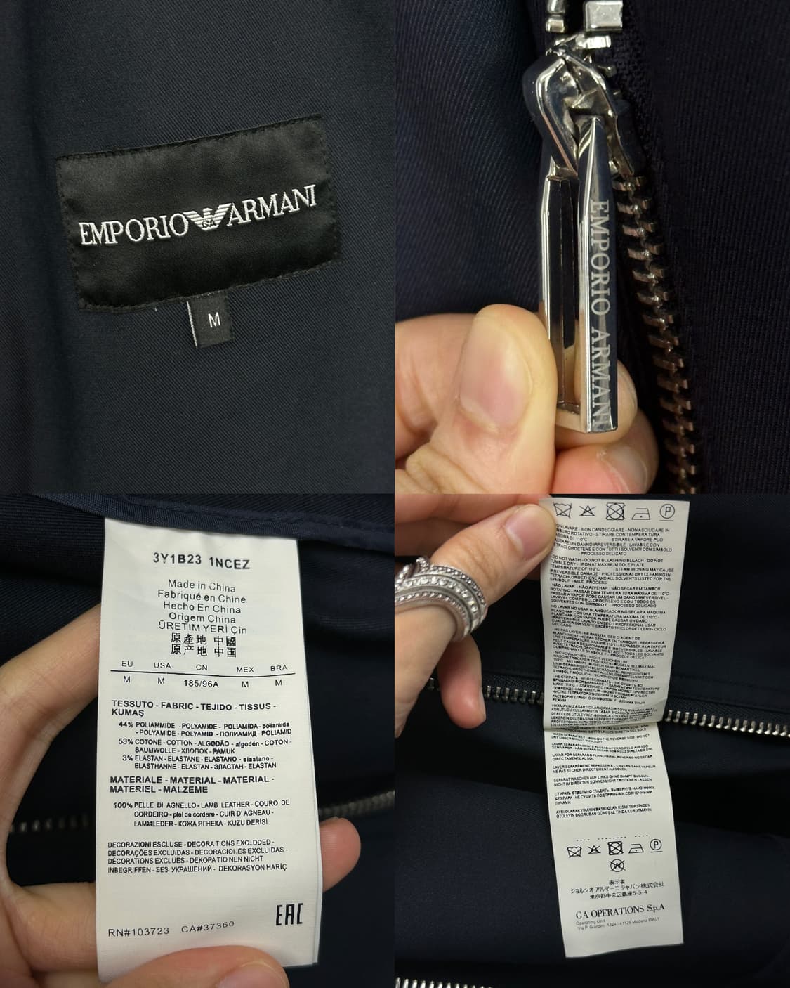 Emporio Armani Leather Collar 2-Way Zip  상품이미지10