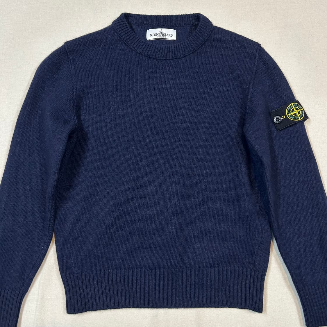 8Y/ 스톤아일랜드 주니어 울 라운드넥 니트 네이비 상품이미지2