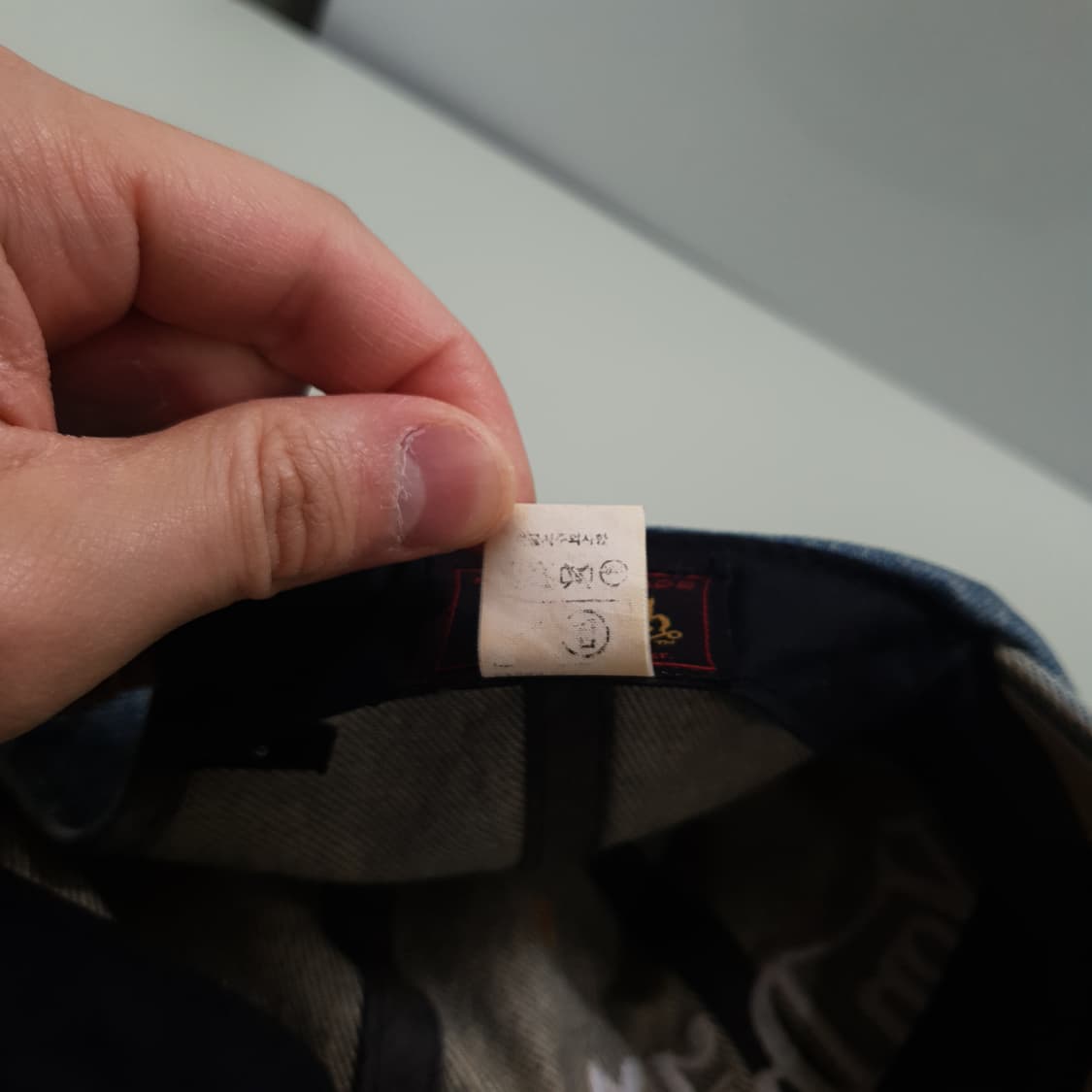 본더치 그런지 데님 중청 워싱 레더 스트랩 볼캡 모자 Y2K 상품이미지8