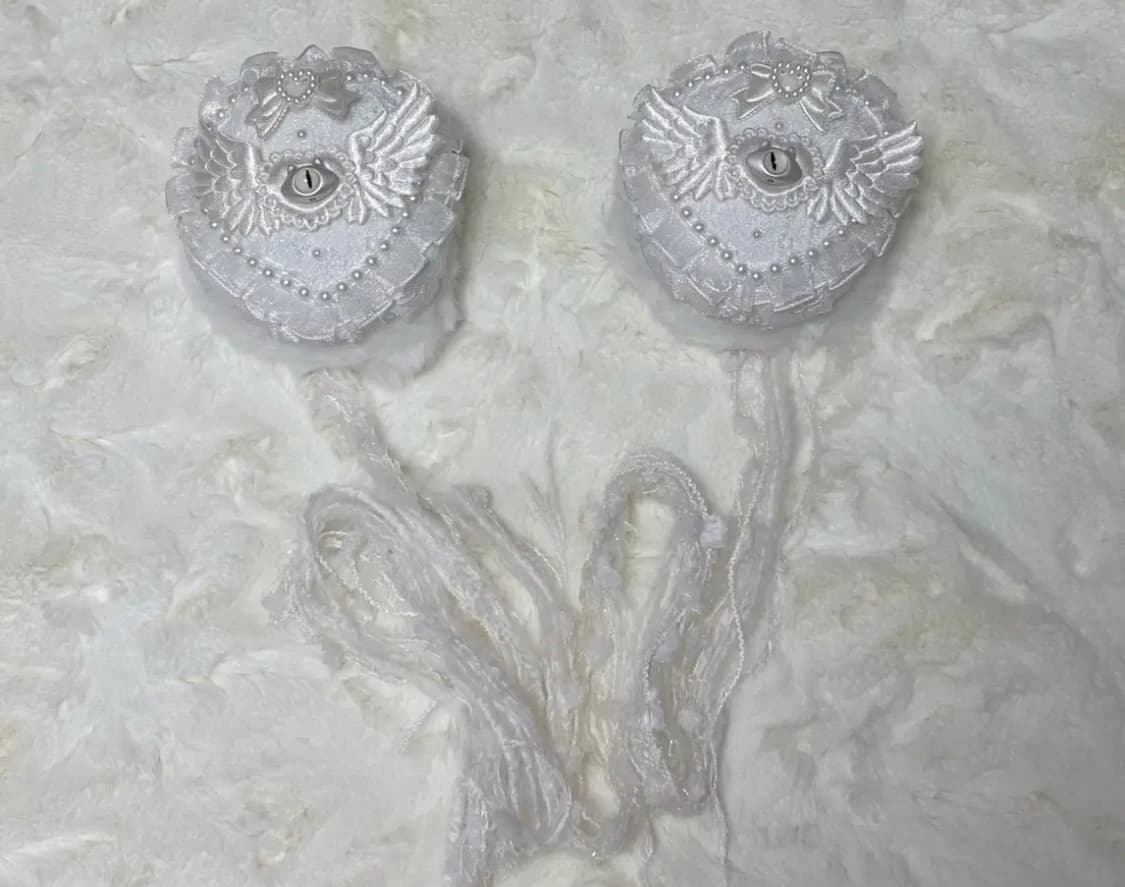 헤어만두 천사 레이스 프릴 헤어만두 로리타 상품이미지2