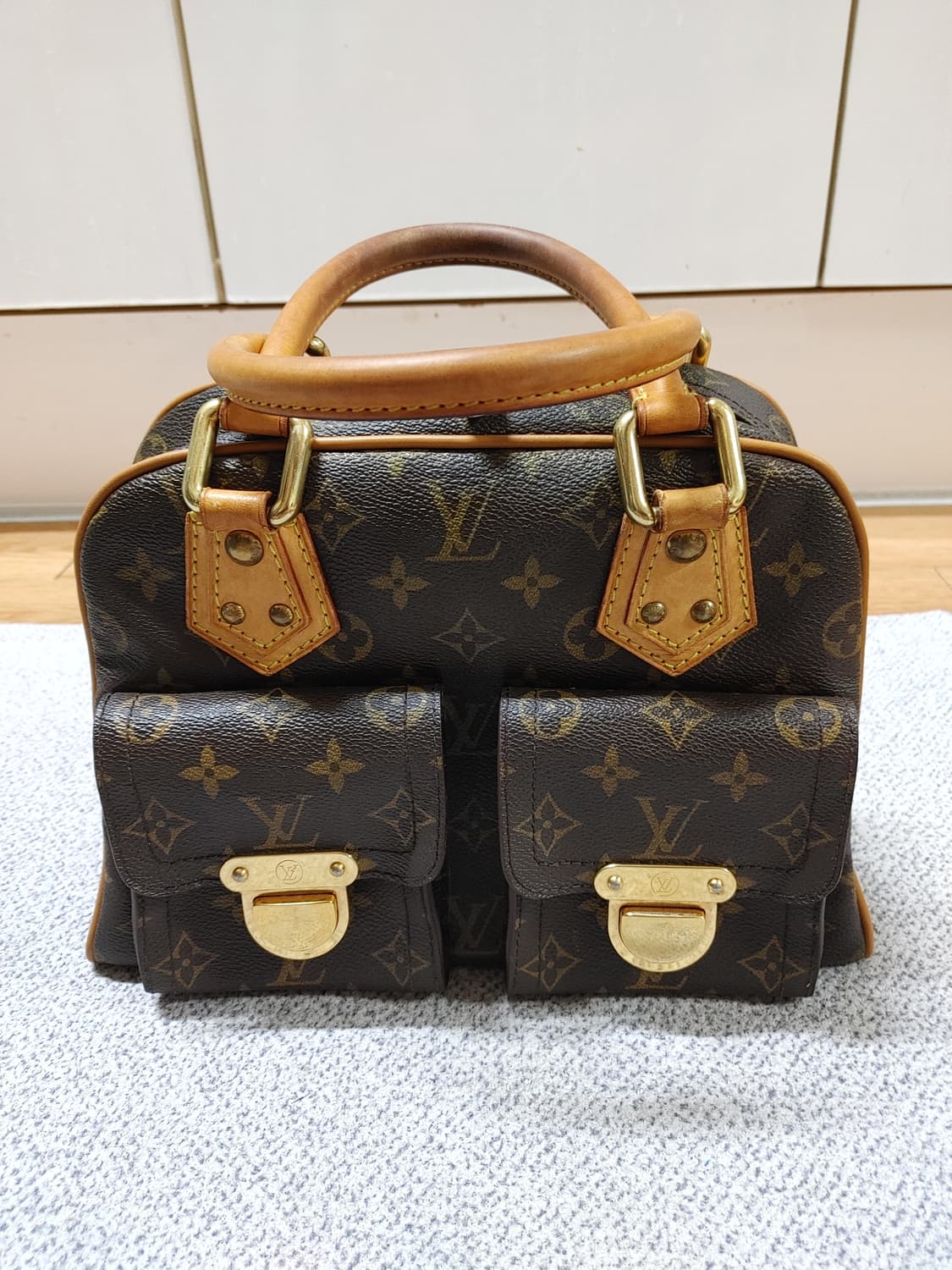 정품 클래식 루이비통 맨하탄 pm 빈티지 토트백 상품이미지1