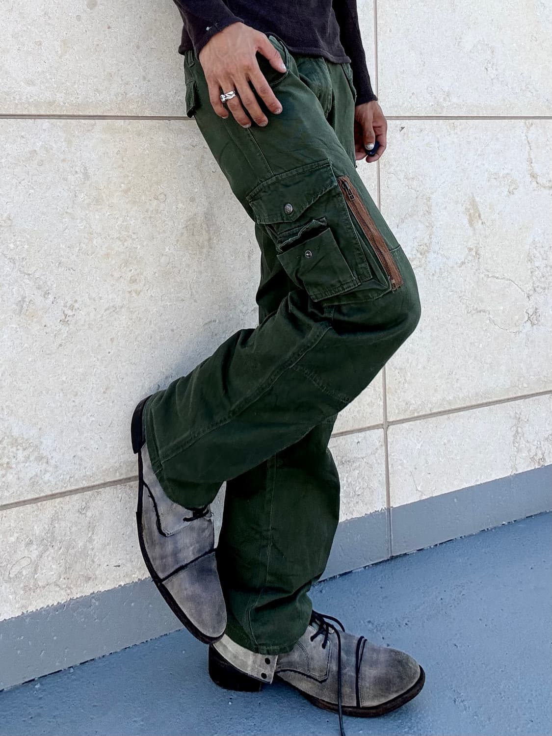 “Dominate” Y2K Khaki Cargo Pocket Pants 상품이미지7
