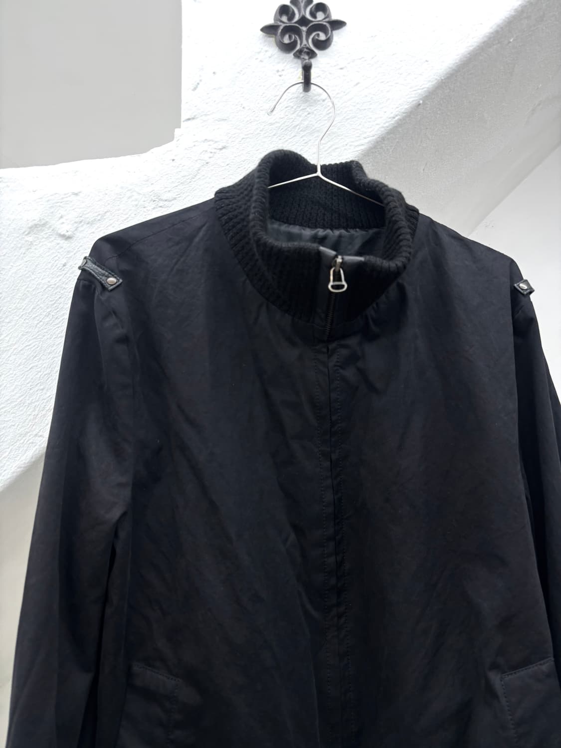 Ribbed leather detail jacket  상품이미지5