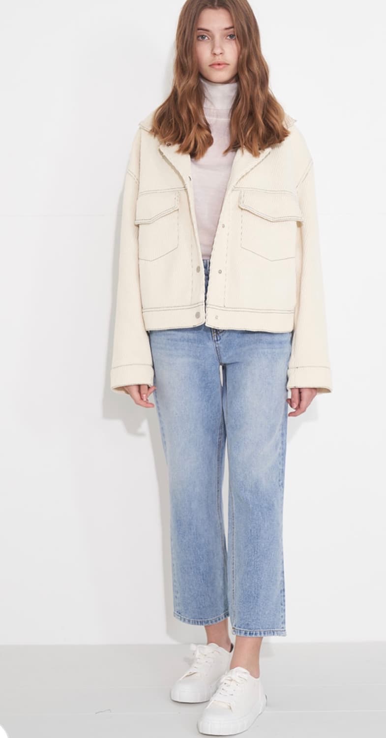 래이디 볼륨 크롭 울 자켓 상품이미지3