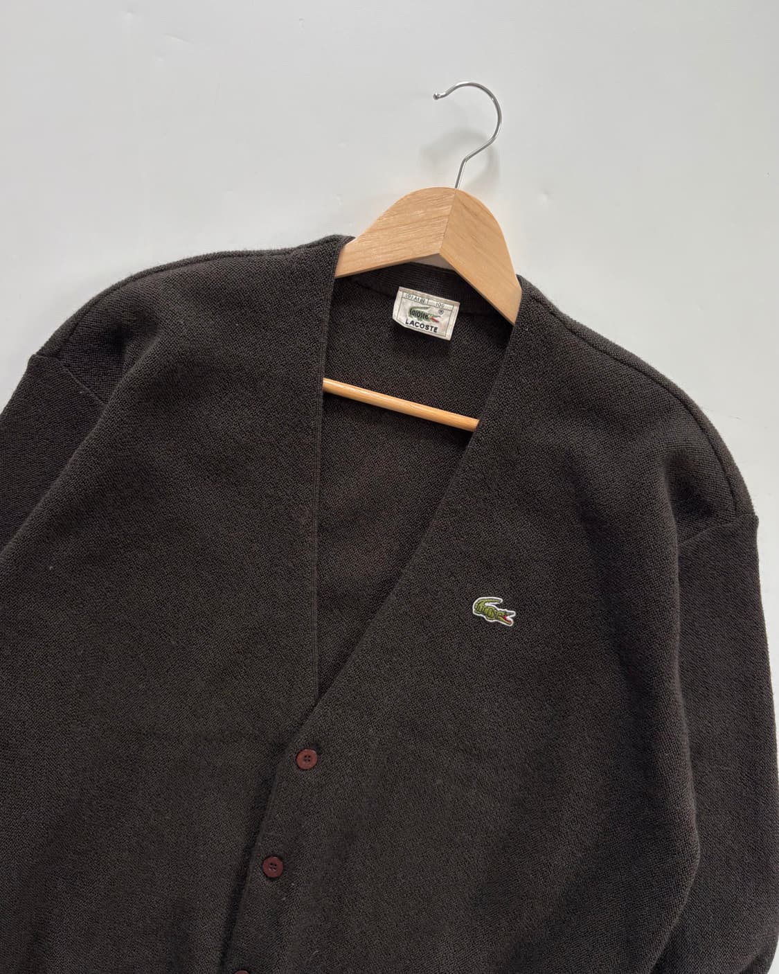 Lacoste 라코스테 브라운 컬러 울 브이넥 가디건 상품이미지4