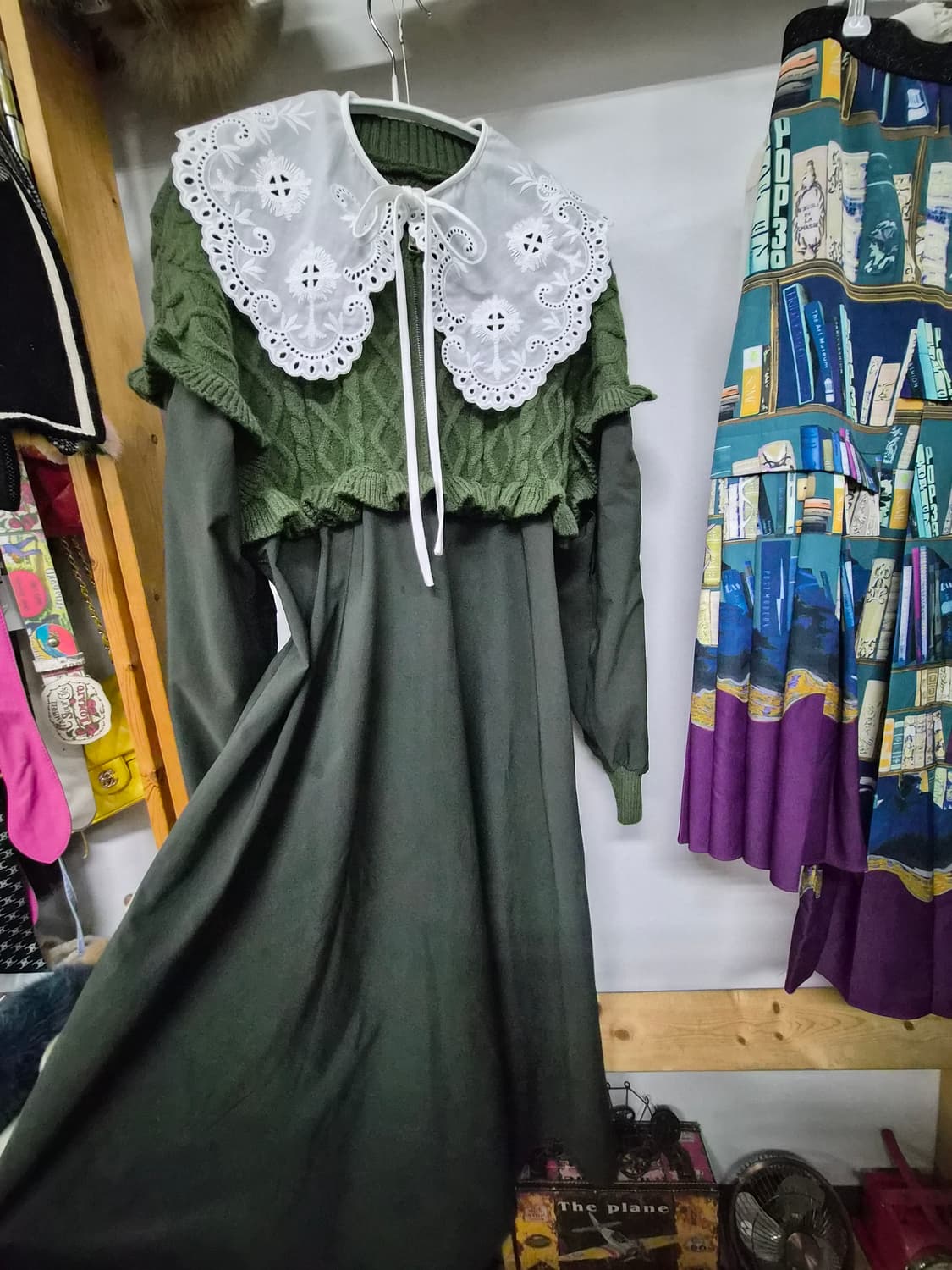 케이블 니트프릴 원피스 상품이미지3