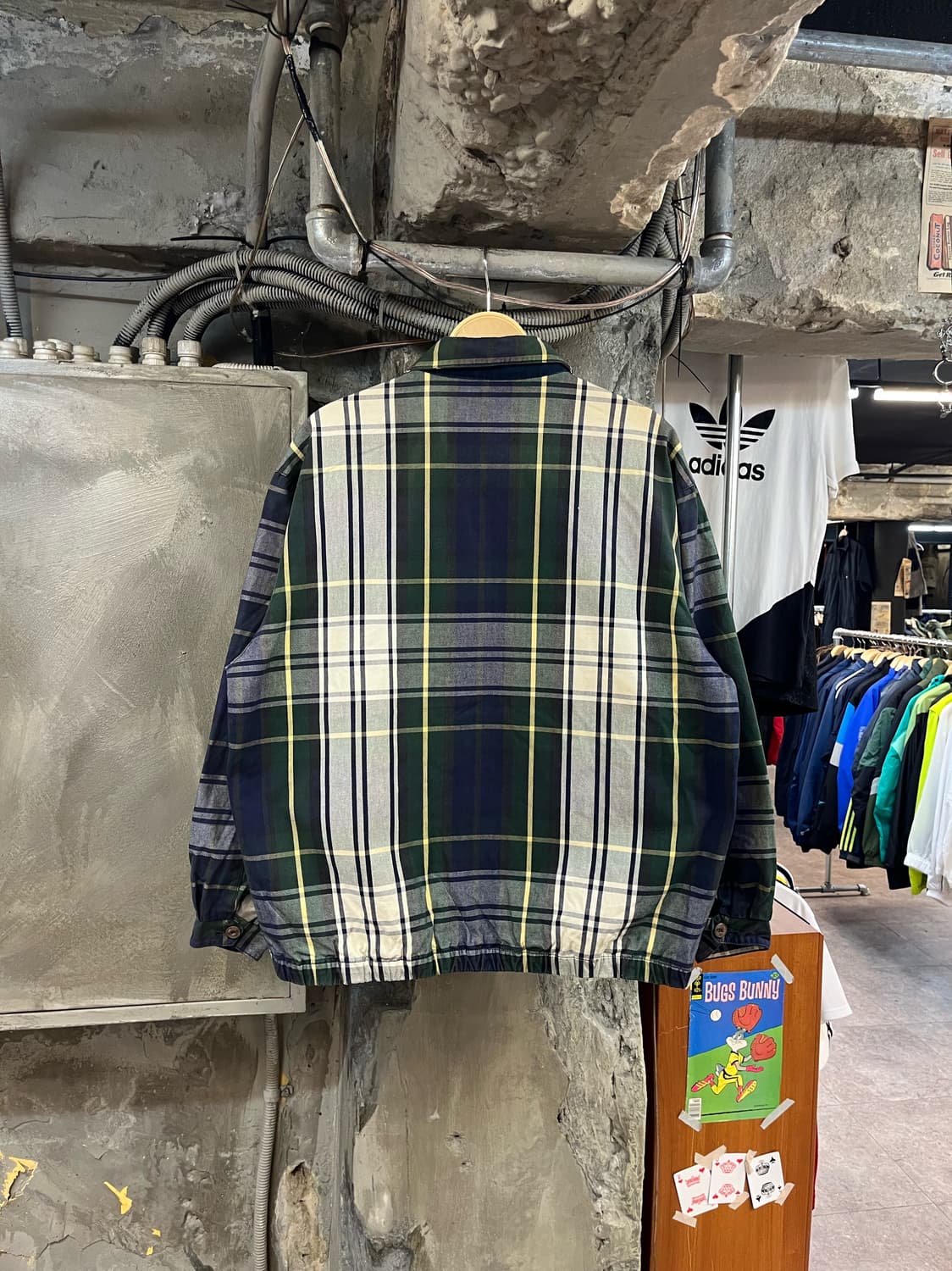 헌트클럽 체크 블루종 자켓 그린 100 #csz2792 상품이미지2