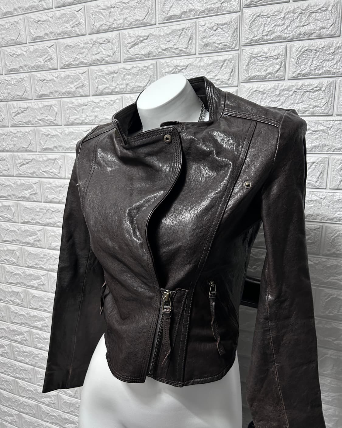 Vov 브라운 스터드 램스킨 자켓 상품이미지3