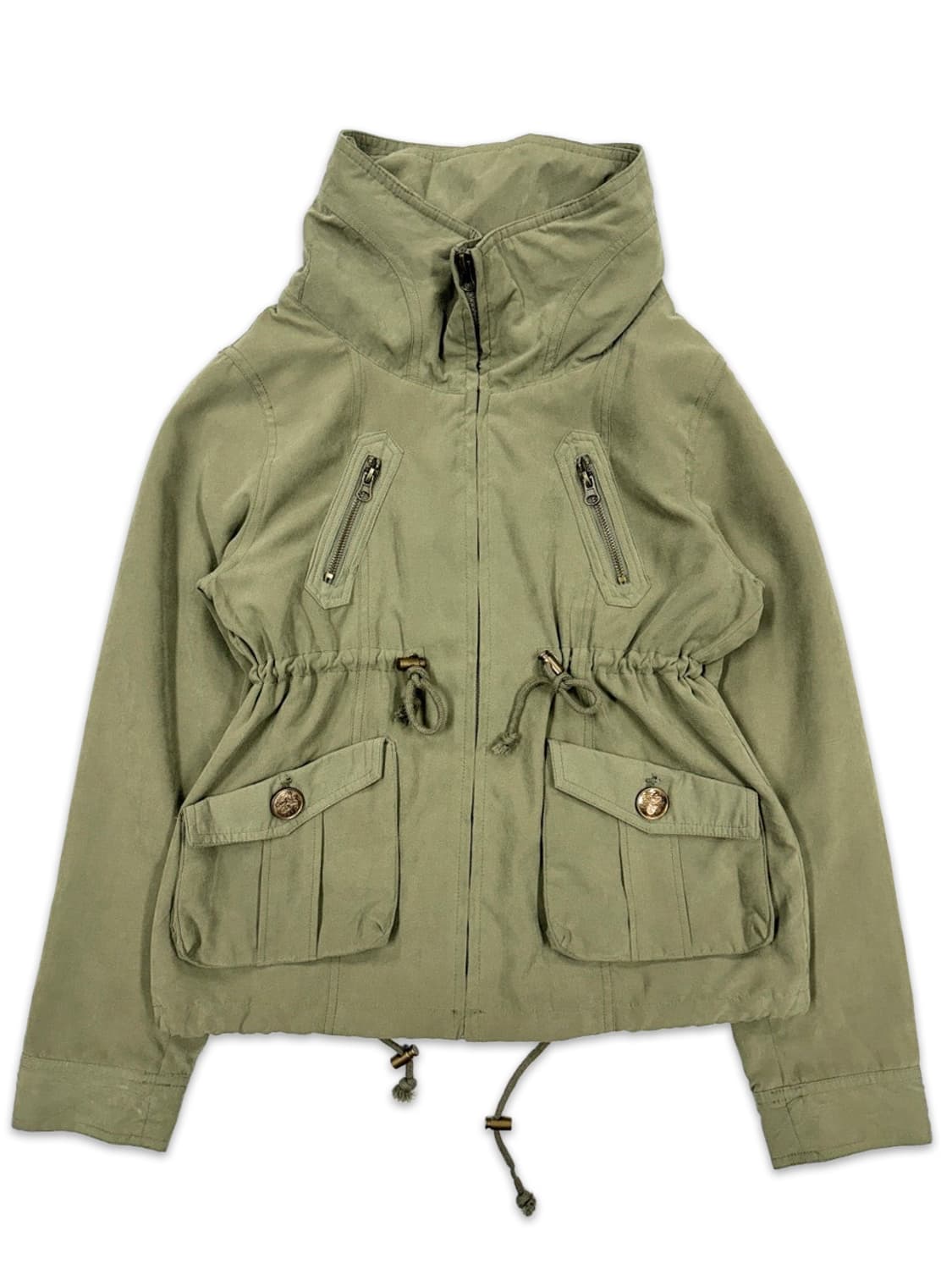 빈티지 카키 스웨이드 포켓 집업 상품이미지2