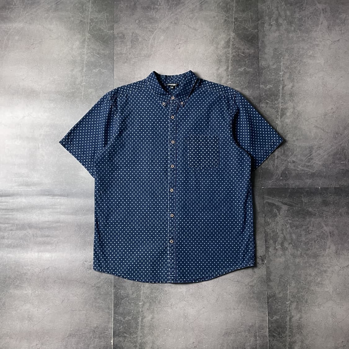 GEORGE 조지 빈티지 네이비 코튼 데님 반팔 셔츠 A00790 상품이미지1
