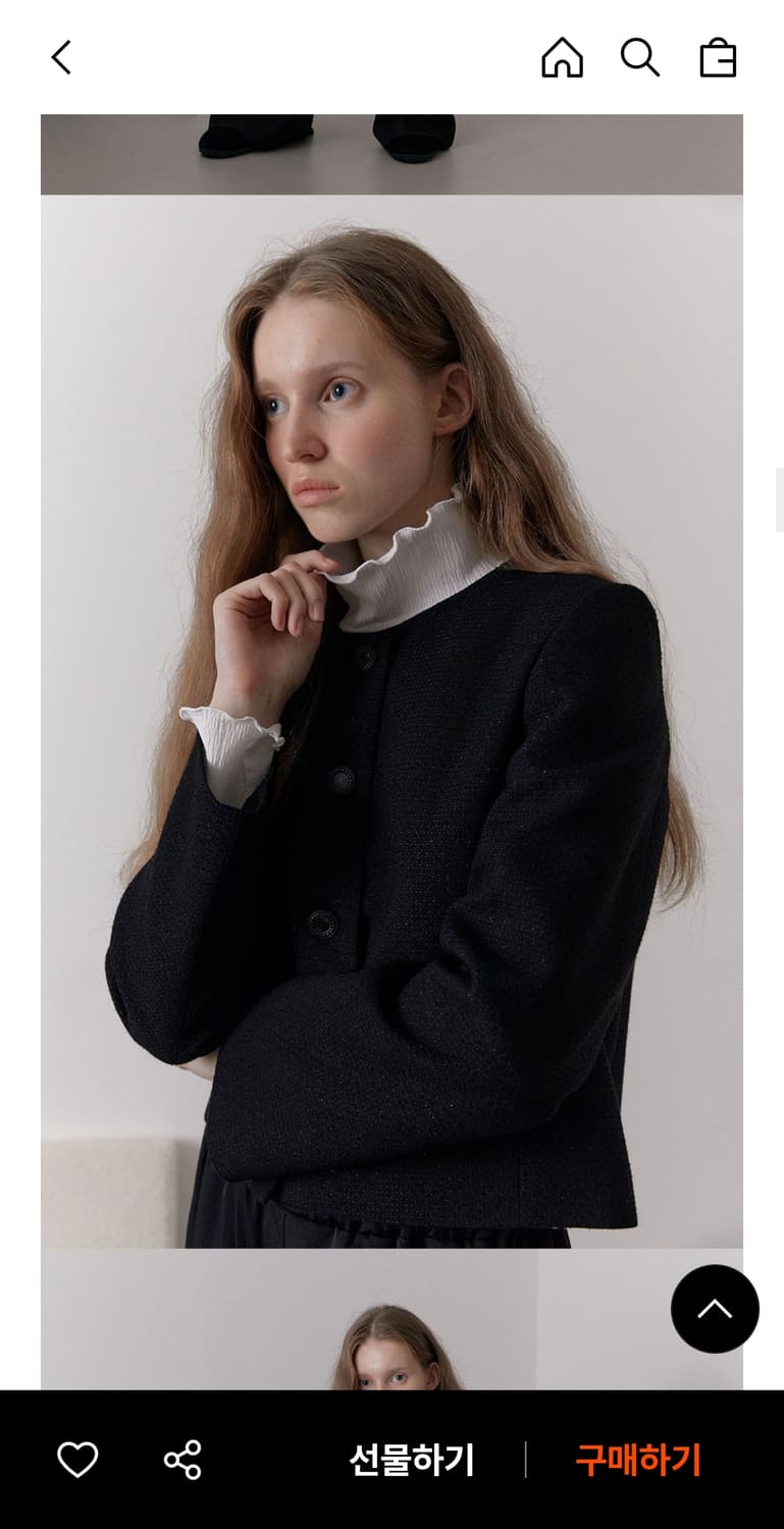 38컴온커먼 트위드 자켓 블랙 (메탈사 은은글리터) 상품이미지2