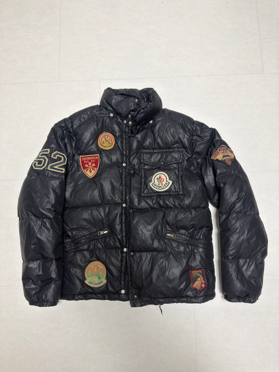 [레어, 3사이즈] 00‘s 몽클레어 패치워크 패딩 자켓 블랙 상품이미지1