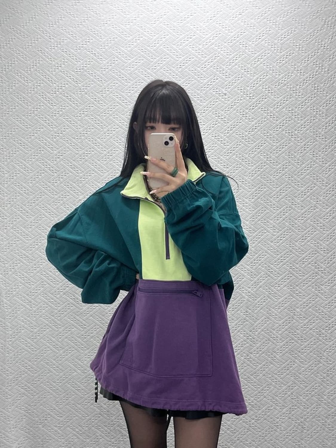 리바이스 레트로 컬러블럭 오버사이즈 반집업 맨투맨 XL C09914 상품이미지2