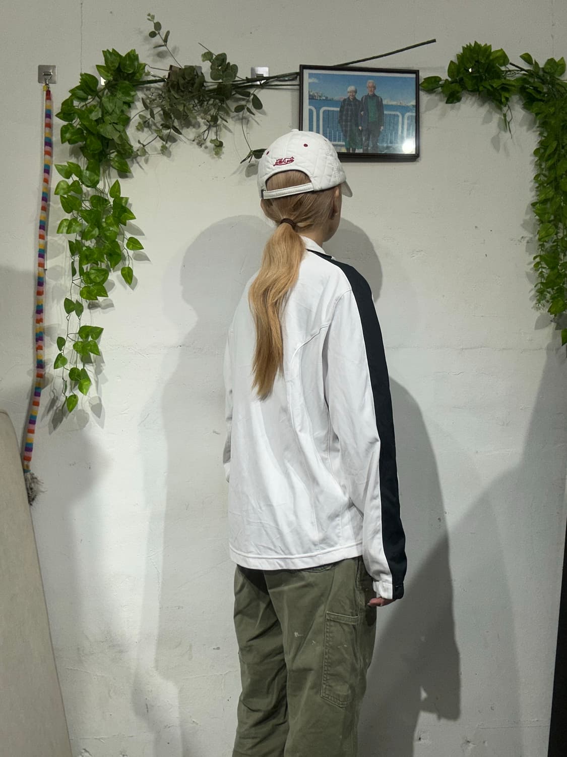 푸마 화이트 블랙 사이드 라인 트랙탑 져지 M 상품이미지3