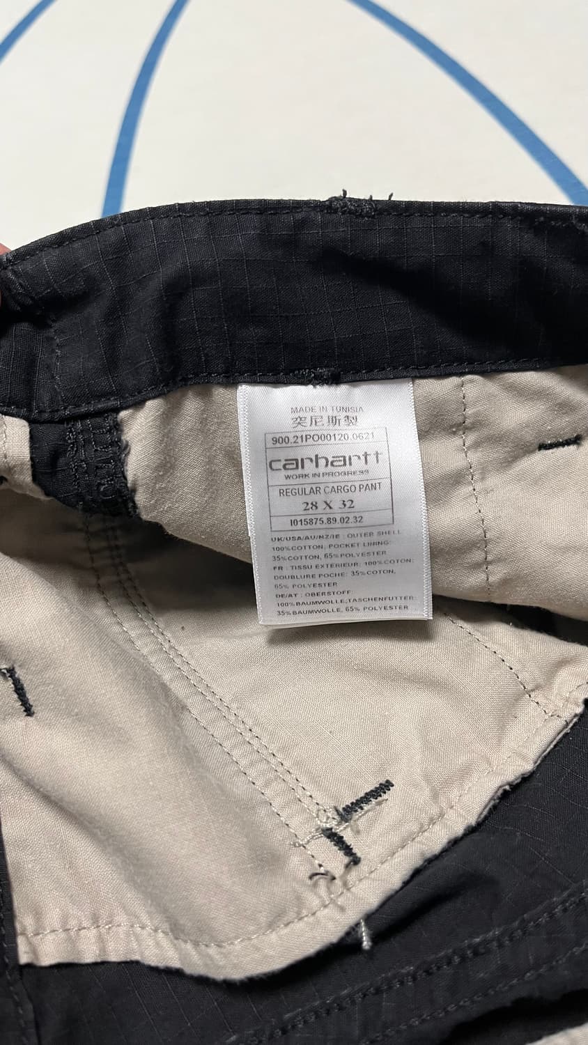 칼하트 레귤러 카고 팬츠 콜롬비아 블랙 린스드 상품이미지8