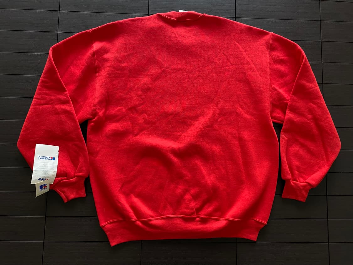 (XL) 90s 빈티지 러셀 스웻셔츠 레드 USA 상품이미지2