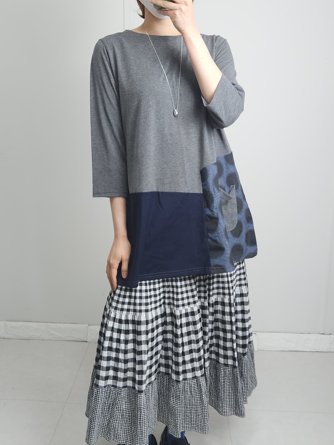 도트 패턴 롱 슬리브 상품이미지5