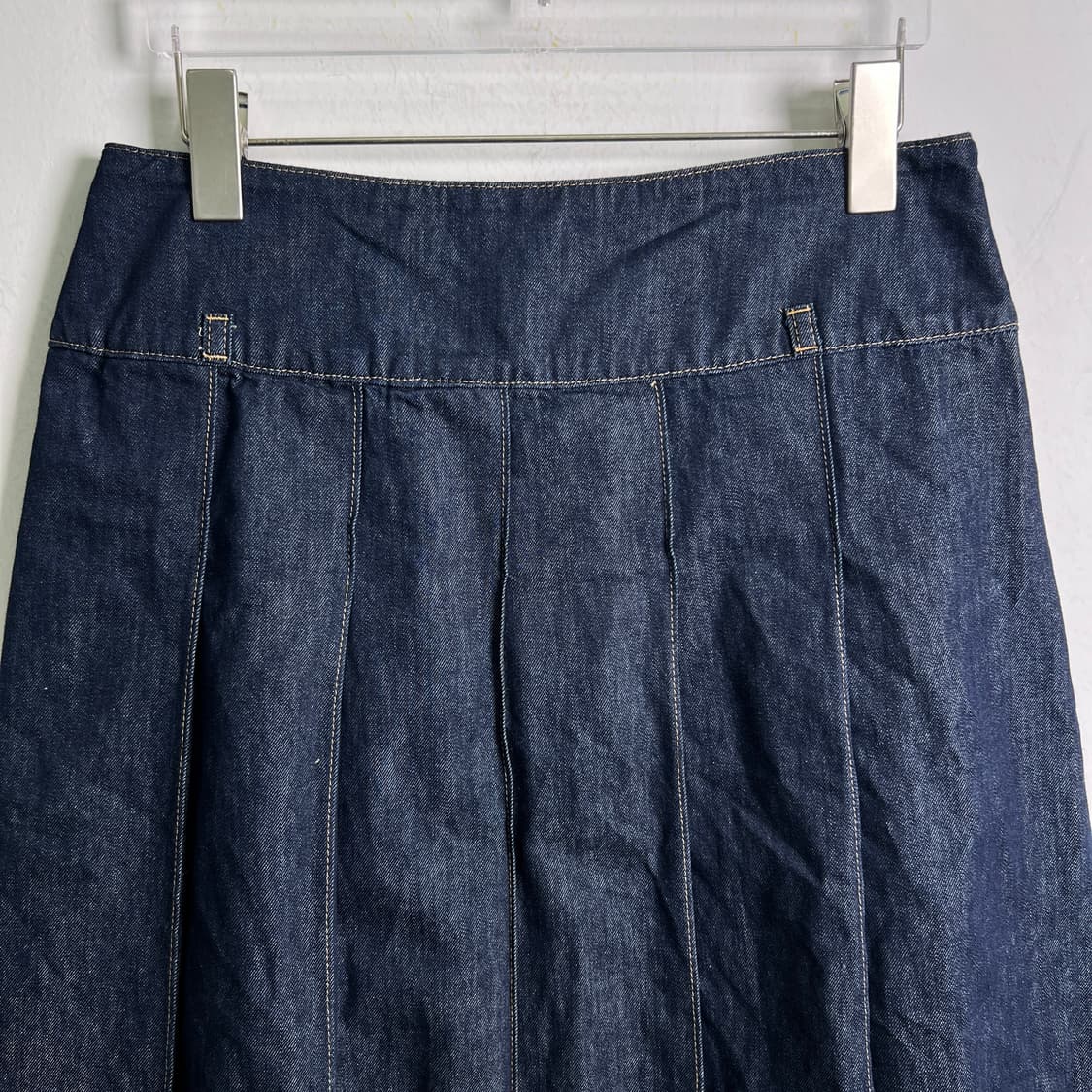 마시모두띠 플리츠 데님 롱 스커트 M 상품이미지4