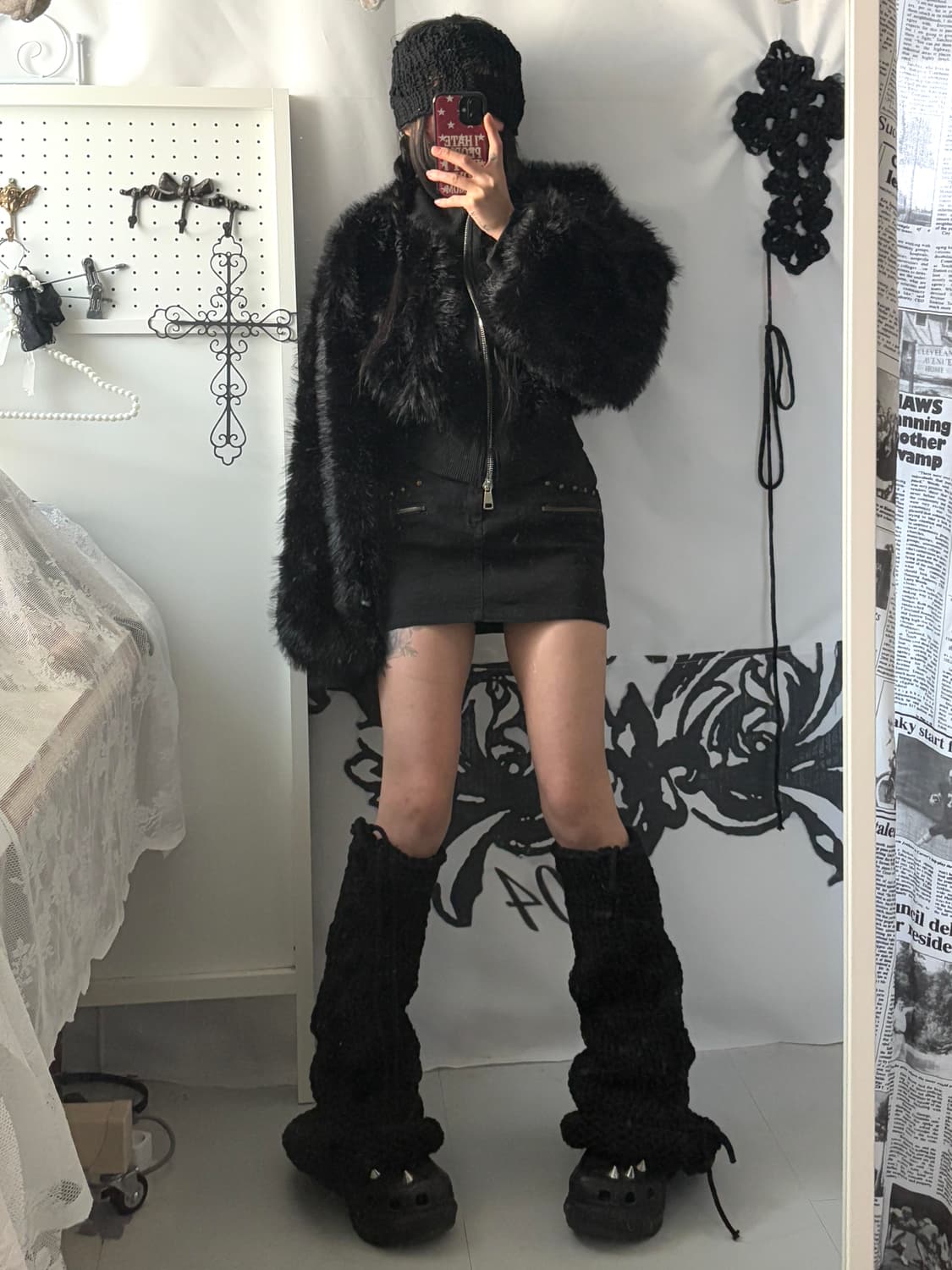 • Black Fake Per Two-Way Jacket  상품이미지2