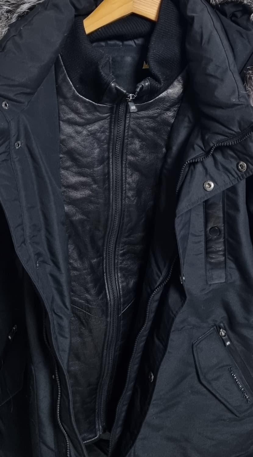 L (100) 장미쉘바스키아 블랙 양가죽 구스다운 패딩 상품이미지2