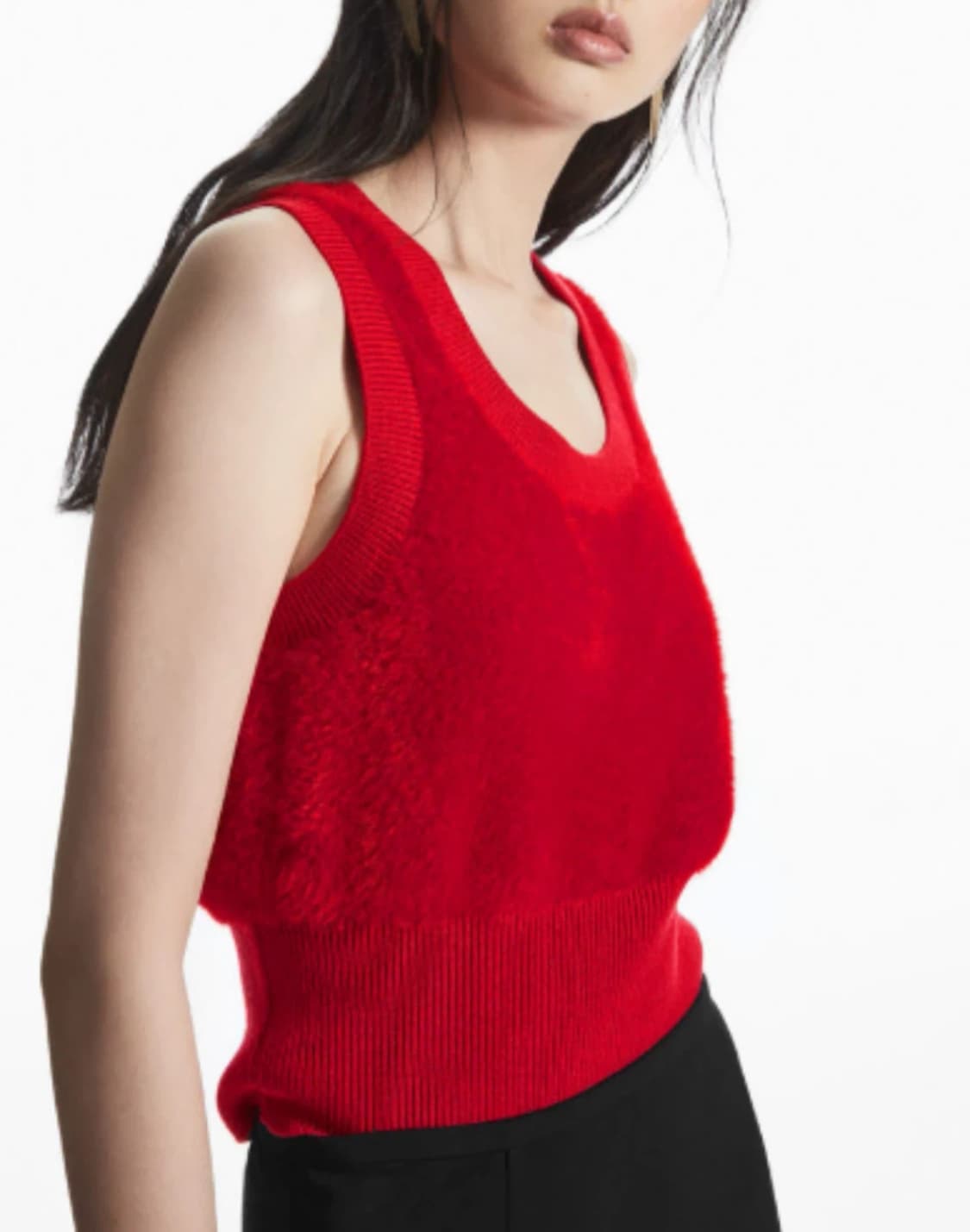 COS 코스 스쿱넥 플러피 울 베스트 S 상품이미지1